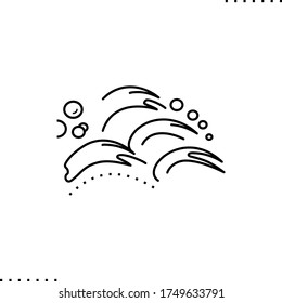 Sea waves vector icon in outlines