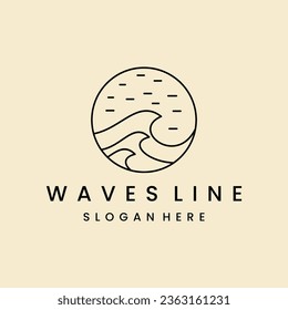 Sea Waves Vector Illustration Flat Simple Lines, Icons, Symbols