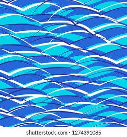 Sea waves vector seamless pattern. Abstract seamless print. Illustration fo wrapping paper or fabric. Vector abstract background. Sea pattern. Surf. Surfing.
Waves sea pattern.