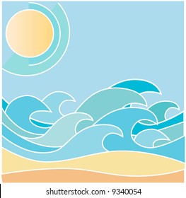 sea waves,sun and beach