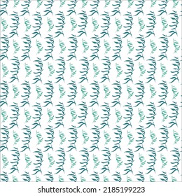 Sea weed, algae seamless pattern on white background. For fabric, wrapping paper, packaging, scrapbooking.