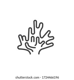 Sea weed line icon. linear style sign for mobile concept and web design. Seaweed leaves outline vector icon. Symbol, logo illustration. Vector graphics