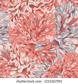 Sea Weed Seamless Botanical Vector Pattern