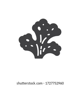 Sea weed vector icon. filled flat sign for mobile concept and web design. Seaweed leaves glyph icon. Symbol, logo illustration. Vector graphics