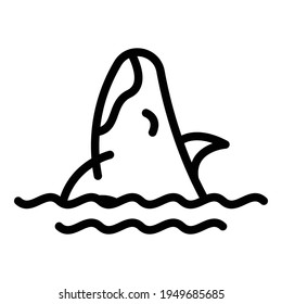 Sea whale icon. Outline sea whale vector icon for web design isolated on white background