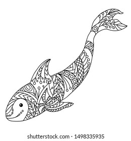 Sea Whale in Vector coloring page