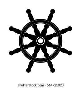 Sea wheel isolated vector icon.