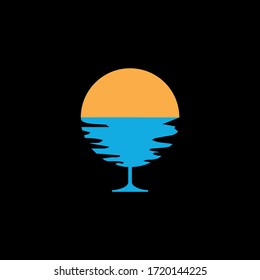 Sea wine сreative idea logo design