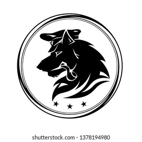 Sea wolf with pipe.  Isolated on white background. For tattoo, poster, web and label.