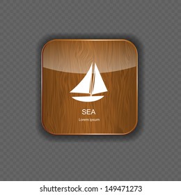 Sea wood  application icons vector illustration
