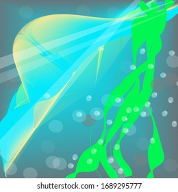 Sea world light blue background