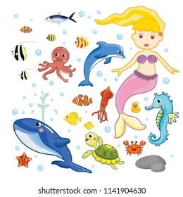 Sea World and Mermaid