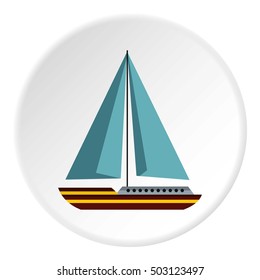 Sea yacht icon. Flat illustration of sea yacht vector icon for web