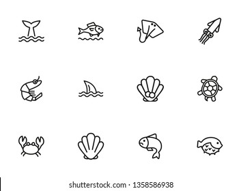 Seaanimal concept. Vector illustration can be used for topics like seafood, cuisine, cooking