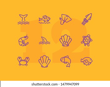 Seaanimal concept. Vector illustration can be used for topics like seafood, cuisine, cooking