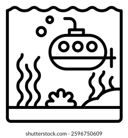 Seabed Exploration icon line vector illustration