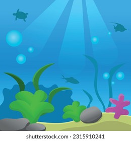 The seabed with fish and other creations