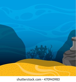 seabed landscape isolated icon vector illustration design