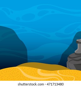 seabed landscape isolated icon vector illustration design