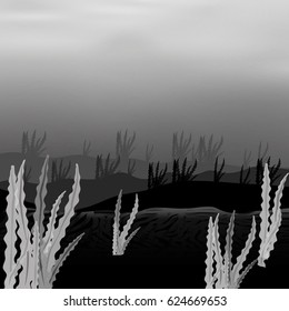 seabed with seaweed