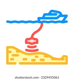 seabed survey petroleum engineer color icon vector. seabed survey petroleum engineer sign. isolated symbol illustration