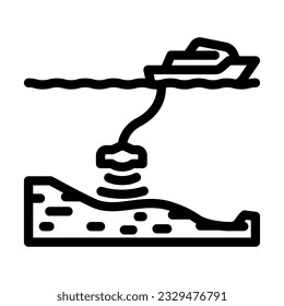 seabed survey petroleum engineer line icon vector. seabed survey petroleum engineer sign. isolated contour symbol black illustration