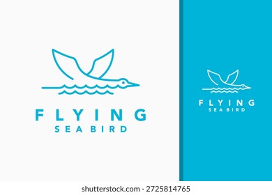 Diseño de icono de símbolo de logotipo de vuelo de aves marinas