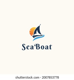 seaboat vector logo design inspiration