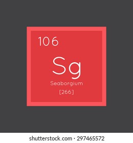 Seaborgium simple style tile icon. Chemical element of periodic table. Vector illustration EPS8