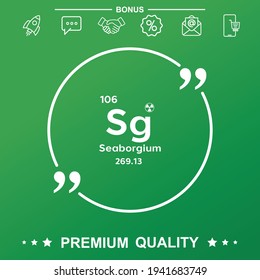 Seaborgium symbol with quote symbol