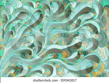 Sea-bottom, Label, wall-paper, background, abstraction, sea, wave, plant, seaweed. vector, EPS10