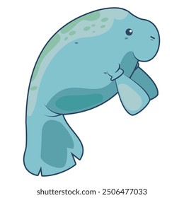 seacow marine animal side view isolated