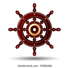 Sea-craft steering wheel, vector illustration