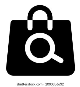 Seacrh product solid icon from the online shop icon set section, suitable for online products buying and selling business