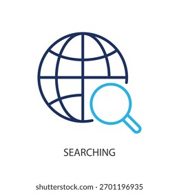 Buscando iconos de líneas finas. Ilustración vectorial original.
