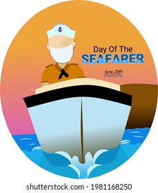 Seafarer boats as an illustration vector for Day of the Seafarer. Good for as template.