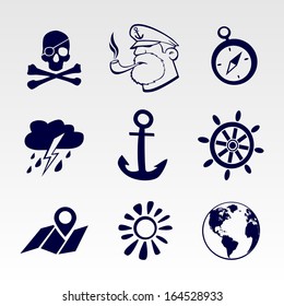 Seafaring icons set