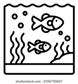 Seafloor Habitat icon line vector illustration