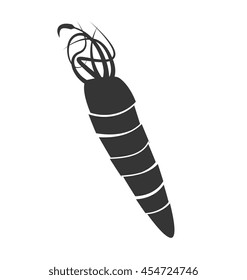 Seafood animal isolated flat icon in black and white, vector illustration graphic.