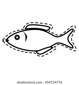 Seafood animal isolated flat icon in black and white, vector illustration graphic.