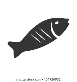 Seafood animal isolated flat icon in black and white, vector illustration graphic.