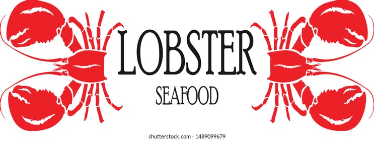 Seafood banner set. Hand drawn lobster. Vector restaurant menu