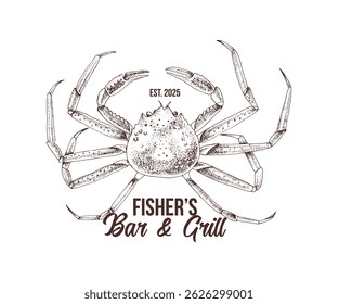 Seafood bar logo template vector