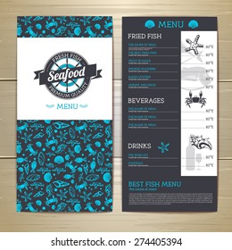 Seafood Cafe Menu Design. Document Template