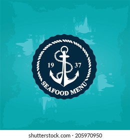 Seafood cafe menu, template design. Vector illustration.
