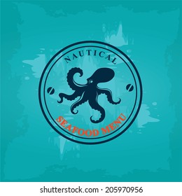 Seafood cafe menu, template design. Vector illustration.