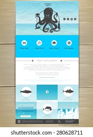 Seafood concept Web site design. Corporate identity.  