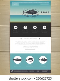 Seafood concept Web site design. Corporate identity.  