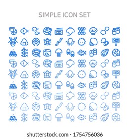 Seafood and cooking of Simple line icon.
