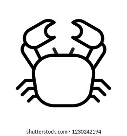 seafood crab healthy food in editable outline icon.